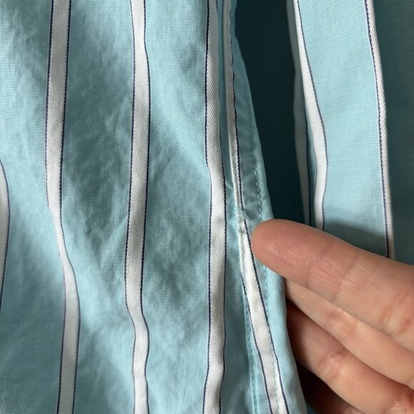 Abercrombie & Fitch Muscle Shirt Long Sleeve Mens Large Striped Y2K Preppy 2000s - Picture 6 of 14